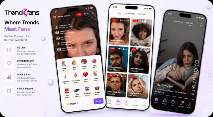 TrendzFans — Live Streaming & Creator Monetization App